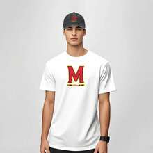 Maryland Terrapins Logo Men's Summer Round Neck Short-Sleeved Casual T-Shirt, Men's Summer Streetwear Washed Baseball Cap, Trucker Cap, Dad Hat, Suitable For Outdoor, Travel, Hiking, Beach - trắng - Xem 4