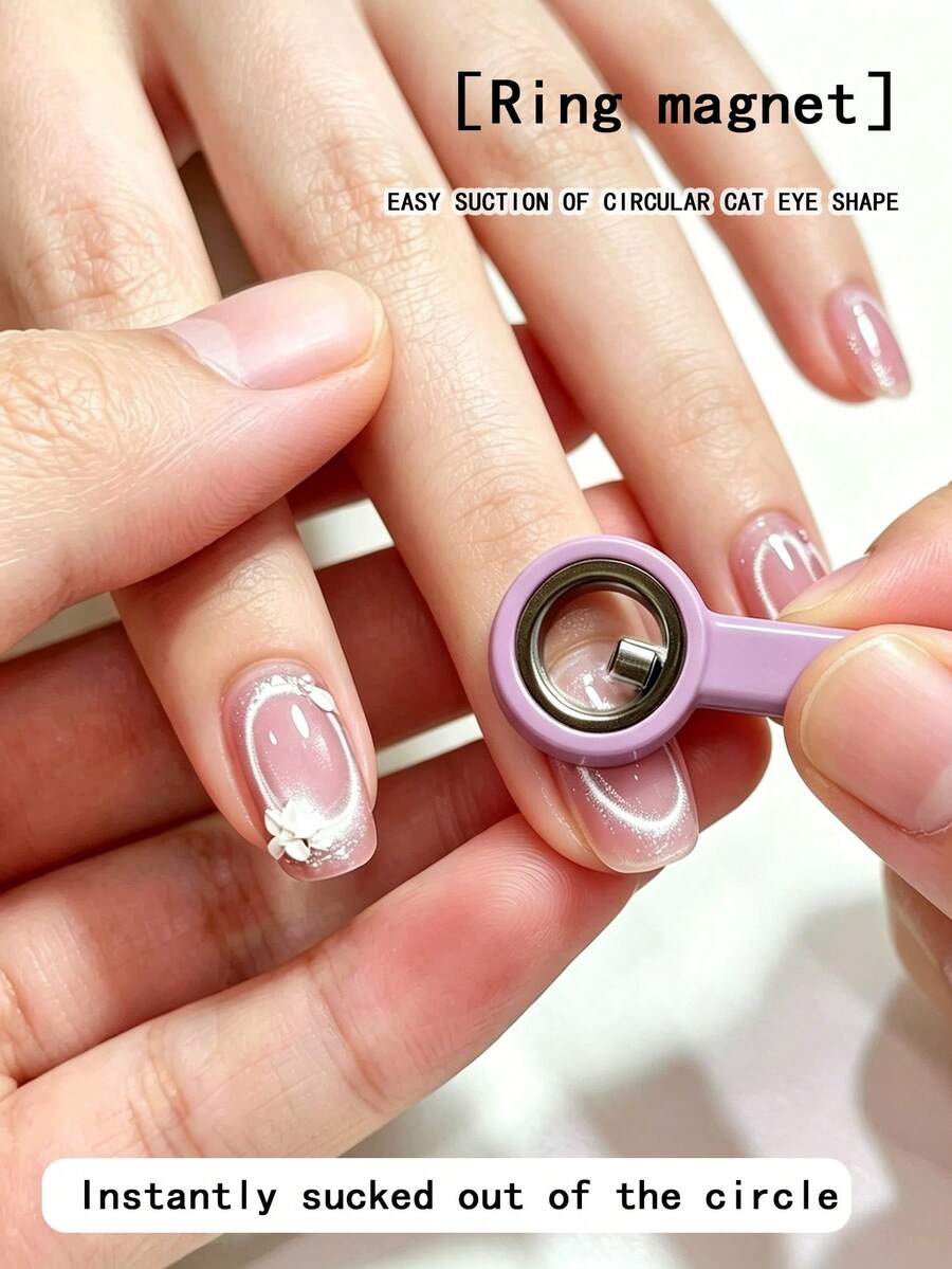 Nam châm tròn siêu bền, chống rơi vỡ, bán chạy nhất – Vật dụng không thể thiếu cho người mới bắt đầu làm móng nghệ thuật, giúp nhanh chóng loại bỏ các lỗ đen và họa tiết mắt mèo. - Hồng - Xem 1