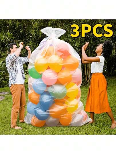 3pcs 70" X 59" Large Balloon Transport Bags, Oversized Plastic Balloon Storage Bags, Giant Balloon Bags, Jumbo Tote Bags, Balloon Bags For Her/Him, Suitable For Easter, Wedding, Birthday, Bachelorette Party, Anniversary Themed Decor