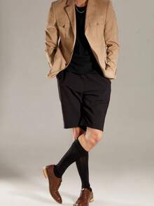 1 par de calcetines premium de media caña para caballero, diseño inspirador - "Elegancia" Calcetines de vestir de seda suave para hombres - Multicolor - Ver 2