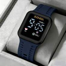 ZOEA Sports Smartwatch With Breathable Perforated Strap + Square Touchscreen + Fitness Style + Daily/Sport Use + Smartwatch - أزرق بحري - مشاهدة 6