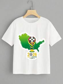 Áo thun nữ tay ngắn cổ tròn dáng rộng in hình World Cup nữ 2026, áo thun thể thao mùa hè dành cho người hâm mộ, thích hợp cho các hoạt động hàng ngày, lễ hội, dạo phố, du lịch, v.v., áo thun in hình dành cho nữ, áo thun dệt kim màu trắng, trang phục thể thao thiết yếu cho người hâm mộ, áo thun nữ mùa hè. - trắng - Xem 3