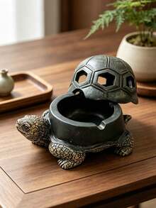 Cenicero de tortuga, cenicero de resina con diseño de animal para decoración de oficina y hogar, accesorio de escritorio, cenicero para uso en el hogar y al aire libre - Talla única - Ver 2