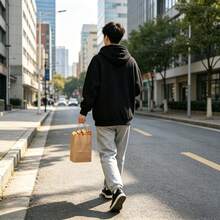 1/10个牛皮纸袋，牛皮纸手提袋，加厚外卖包装袋，烘焙糕点甜点面包食品包装袋 - 彩色 - 查看 7