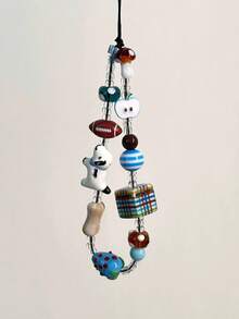 Keychain Making Supplies Jewelry Charms For Bracelets Phone Chain Island Sweet Girl Style Phone Case Lanyard CCD Camera Pendant Handmade Beaded Earphone Case Phone Anti-Loss Rope Bag Charm New - Blue - View 3