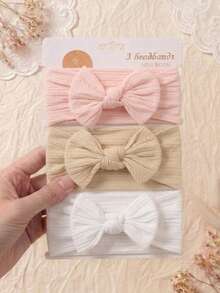 3pcs/Set Cute Butterfly Decor Baby Girl Headbands, Soft Elastic Princess Hair Accessories, Suitable For Daily Wear All Seasons, No Paper Card - Multicolor - View 1