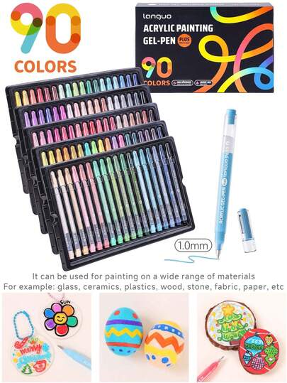 Languo 3D Dimensional Journaling Pens - 15 Color Themes (6 Colors) & 4 Gift Box Options (36/54/72/90 Colors) - 1.0mm Fine Tip, Suitable For Painting, Sketching And Art Journaling | Smooth Blending, Large Ink Capacity | Ideal For Artists And Beginners, Great Gift For Boys/Girls Students, Back To School & Teacher Rewards