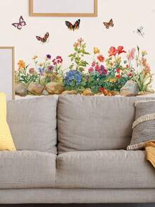 Bộ 4 miếng dán tường hoa màu nước, chủ đề vườn hoa màu nước với hoa, bướm và hàng rào, thích hợp cho phòng ngủ, phòng khách, nhà bếp, lối vào, phòng trẻ em, đặc biệt thích hợp cho chân tường, tường sau ghế sofa, tạo nên bầu không khí đồng quê tươi mát và thư thái. Màu sắc phong phú và tươi mới mang đến cảm giác mùa xuân, giúp giảm bớt cảm giác trống trải của bức tường. Tự dính và có thể tháo rời, không làm hỏng tường, miếng dán tường trang trí cho phòng ngủ, phòng khách, nhà bếp, phong cách đồng quê với bướm và hoa. - Hình dán tường - Xem 4