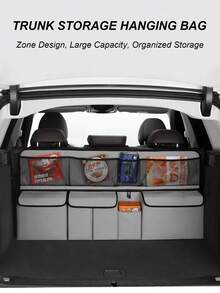 8-Pocket Car Trunk Hanging Storage Organizer Bag / Storage Box Option, Multi-Function Seat Back Storage Net Bag, Large Capacity Classified Car Rear Seat Hanging Storage Bag, Essential Travel Organizing Accessory - Storage Hanging Bag - View 4