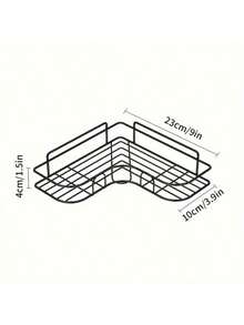 1 pieza Estantería de esquina para ducha de acero inoxidable - a prueba de óxido, organizador de pared para el baño para almacenar champú, tónico y cosméticos - Multicolor - Ver 10