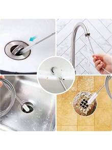 3/2/1pc Flexible Long Drain Pipe Cleaning Brush - Suitable For Toilet And Pipes, No Power Required, Basic Household Cleaning Tool, Drain Pipe Cleaner, Shower Drain Pipe Cleaning Tool, Sink Cleaner, Drain Pipe Hair Remover, Sink Cleaner, Drain Pipe Hair Remover, Pipe Cleaner, Snake Drain Pipe Cleaner, Hair Cleaning Tool, Kitchen Sink And Bathtub, Sink Cleaning, Drain Pipe, Toilet Sewer Pipe Cleaning Tool, Shower, Kitchen Sink, Bathtub, Bathroom, Bathroom Accessories( - Multicolor - View 5