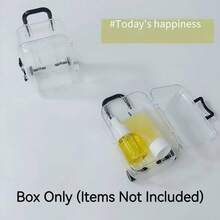 2/1pc Mini Suitcase Jewelry Box, Can Store Earrings, Necklaces, Small Toys, Does Not Include Duck Figurine Shown In Image - Multicolor - View 12