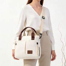 Bolsa de ombro multifuncional e moderna para fraldas, em tecido Oxford resistente à água, ideal para uso externo. - 2691 Bolsa para Mamãe - Ver 5