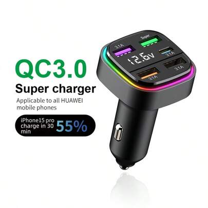Ładowarka samochodowa 3.1A i ładowarka samochodowa z wieloma portami USB i wyświetlaczem cyfrowym