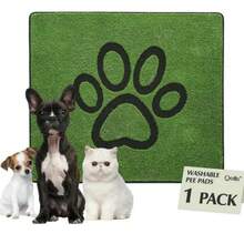 1pc Washable Dog Grass Pad - Reusable, Pet Training Artificial Turf With Non-Slip Backing. Easy To Clean Pee Pad, Suitable For Indoor/Outdoor Use. Grass Blade Length: Approx. 2 Cm. - Paw Print Grass Mat - View 12