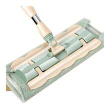 Practical Clip Cloth Flat Mop Household Replacement Cloth New Clip Rag Wooden Floor Mop Dry And Wet Dual-Use Mop Large - Nordic Green [Clamp Test Flat Mop] - View 6