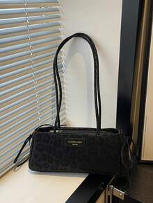 Nueva bolsa de mano con estampado de leopardo a la moda, adecuada para fiestas, salidas, vacaciones, compras y uso diario, puede almacenar monedas, teléfonos, también adecuada como bolso de trabajo para mujeres de carrera, estudiantes universitarias y mujeres profesionales, elegante bolso de oficina para damas - Negro - Ver 3