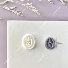Khuôn cắt khuyên tai bằng đất sét hình biểu tượng độc đáo, lạ mắt, dùng để làm mặt dây chuyền trang sức thủ công. Dụng cụ cắt thủ công. - trắng - Xem 14
