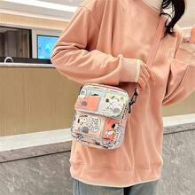 New Versatile Women's Cartoon Shoulder Crossbody Phone Bag, Cute Snoopy Mini Square Bag - A - View 2