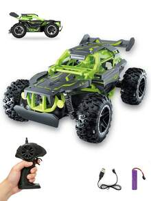 1pc 1:18 Scale 2.4GHz Remote Control Off-Road Vehicle, 4WD, Multi-Angle Driving, Rechargeable Drifting RC Car, High-Speed Racing Outdoor Toy For Children 6+ Years Old, Suitable As Birthday/Christmas Gift - Multicolor - View 2