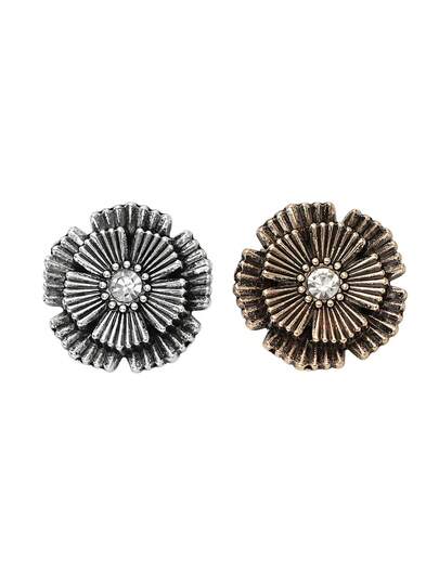 10pcs/Set Vintage Multilayer 3D Asymmetrical Floral Metal Buttons, Suitable For Shirts, Cardigans, Sweaters, Suits, Coats, Jackets, DIY Bouquets, Boxes, Shoes, Hats, Craft Making