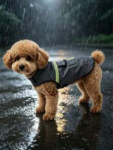 1 pieza Impermeable para perro con capucha - Ropa impermeable casual para mascotas para viajes nocturnos al aire libre, de 2 capas de poliéster duradero y ajuste cómodo, tela de PU, hebilla de , adecuado para perros pequeños, medianos y grandes, abrigo para mascotas todo clima, bata, bata de baño, decoración de baño, accesorios de baño, regalo del Día de San Valentín - Multicolor - Ver 14
