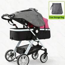 1pc High-View Double-Sided Push Cart Sunshade Accessory, Sun Protection, UV Protection, Rainproof, With Independent Storage Bag, Suitable For Outdoor Use, Outdoor Essential, Travel Portable, Camping Essential, Portable Tool, Summer Essential, Summer Portable - Multicolor - View 4