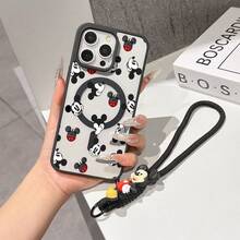 This Disney Mickey Mouse Lanyard Phone Case Is Fully Covered In TPU Material, Features Strong Magnetic Closure, Is Shockproof And Lightweight, And Is Compatible With IPhone17/16/11/13/15/15 Plus/15 Pro/15 Pro Max/12/14 Pro Max/11 Pro Max/12 Pro/12 Pro Max/13. This Phone Case Is A Popular Birthday Gift Or Business Gift Choice; It Is Durable, Stain- And Fingerprint Resistant, And Suitable For Both Men And Women. The Set Also Includes A Mickey Mouse Phone Case And A Mickey Mouse Plush Bracelet, Making It A Perfect Gift For Friends And Family. This Stylish Phone Case Is Fun, Lightweight, And Durable. IPhone17 Pro Max Phone Case, Minnie Mouse Phone Case. - Hồng - Xem 5