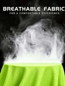 Men's Solid Neon Green Crew Neck Quick-Dry T-Shirt, Breathable Waffle Fabric, Elastic Short Sleeve Sports Running Fitness Top - Mint Green - View 4