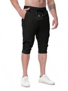 Men's Casual 3/4 Jogger Pants For Gym Training And Workouts - 黑色 - 查看 8