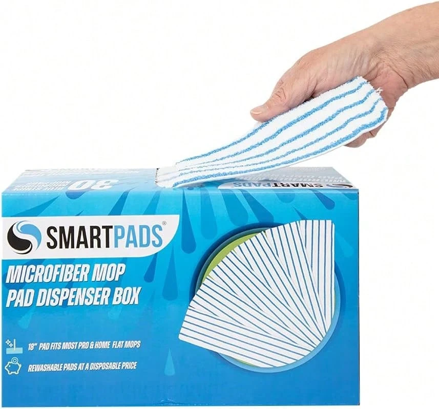 Arkwright Reusable Smart Pads Box - (Pack Of 30) Disposable Or Washable Microfiber Mop Pads Compatible With Mop Heads, Dry And Wet Mops For Many Types Of Floor Cleaning, 18 In, Blue - Màu A - Xem 1
