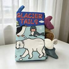 柔软卡通布书玩具，男女通用，内置发声纸片，3D毛绒尾巴，经久耐用的互动布书玩具，适合作为新生儿礼物 - 彩色 - 查看 13