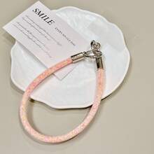 1pc Advanced Grid Colored Sparkling Diamond Bracelet Phone Case Pendant Bag Japanese And Korean Keychain Short Hanging Rope Diagonal Cross Rope - Multicolor - View 12