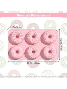 Khuôn silicon màu hồng hình bánh donut - Khuôn nướng bánh donut chống dính, dùng được trong máy rửa chén, lò vi sóng và lò nướng, thích hợp để làm bánh donut, bánh ngọt, bánh quy, bánh mì tròn. - Nhiều màu - Xem 10