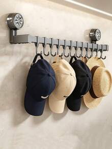 6/10/14 Hooks Modern Metal Baseball Cap Rack, Wall Mounted Hat Holder Display Organizer For Closet Door, Bedroom Entryway, Laundry Room - Multicolor - View 3