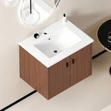 60cm Bathroom Cabinet In Reddish-Brown. Ample Storage Space: 2 Soft-Close Doors. - Brown - View 4