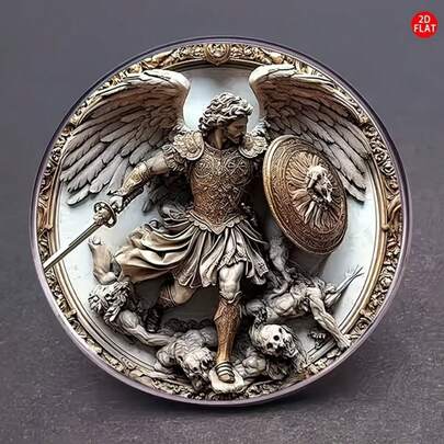 1 chiếc ghim cài áo hình Tổng lãnh thiên thần Michael 2D phẳng, huy hiệu hoa cài áo độc đáo, thích hợp cho ba lô, quần áo, cổ áo và mũ, phụ kiện thời trang đa năng, tạo thêm vẻ trang trọng cho mọi khoảnh khắc, thích hợp cho nhiều lễ hội, sinh nhật và các dịp đặc biệt.