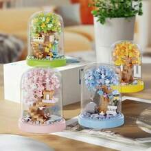 DIY Creative Cherry Blossom Tree House Eternal Flower Assembled Building Blocks Student Toy Gift For Girls - Multicolor - View 2