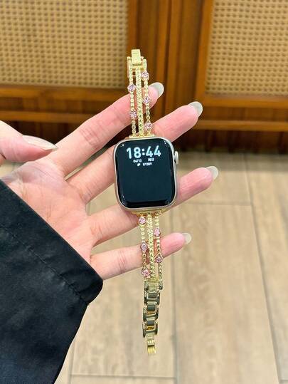 1 chiếc dây đeo đồng hồ kim loại tương thích với Apple Watch, màu vàng, kích thước 38mm 40mm 41mm 42mm 44mm 45mm 49mm 46mm, dây đeo cổ tay kim loại thay thế dành cho nữ, sáng bóng, phù hợp với Series 9, 10, SE, 11, 8, 7, 6, 5, 4, 3, 2, 1