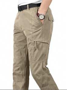 Pantalones ajustados elásticos, pantalones delgados, pantalones de trabajo, pantalones tácticos de montañismo, pantalones tácticos de verano para hombres, pantalones de secado al aire libre para hombres - Caqui - Ver 1