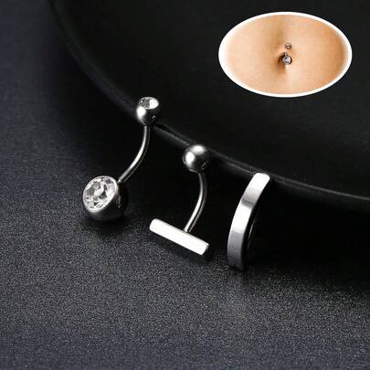 Khuyên rốn cong 14g, khuyên rốn cong ngược 10mm, trang sức cơ thể