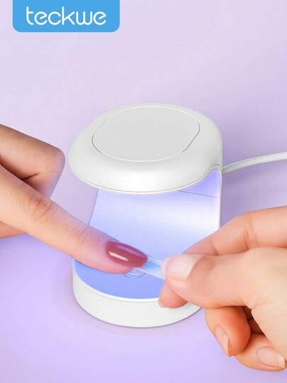 Teckwe 迷你 LED 美甲灯，蛋形，便携式速干凝胶美甲灯，USB 供电凝胶抛光 UV 灯，可轻松快速地延长指甲，美甲入门用 UV LED 固化灯 DIY 美甲配件，情人节礼物