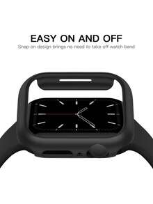 1 chiếc ốp bảo vệ chống rơi bằng nhựa PC rỗng, màu đen, thời trang, unisex, phù hợp với 40/41/42/44/45/46/49mm, áp dụng cho các dòng Ultra/SE/11/10/9/8/7/6/5/4, phụ kiện ốp bảo vệ đồng hồ thông minh. - Màu đen rỗng - Xem 5