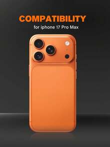 1 pieza Protector de lente de cámara con brillo naranja compatible con iPhone 17 Pro Max/17 Pro. Protector de lente de cámara brillante, protector de lente de cámara de vidrio templado, anti-arañazos, alta definición, ajuste perfecto, a prueba de polvo, fácil instalación, removible sin residuos. Accesorio para teléfono, compatible con funda de teléfono, combina moda y protección. Adecuado como regalo para familiares y amigos. - Naranja - Ver 3