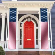 250th Anniversary Of American Independence July 4th Porch Banner Set, Star Spangled Patriotic Door Curtain Decoration, Red, White, And Blue Independence Day Hanging Flag Suitable For Family Courtyard Parties, Patriotic Family And Veterans Celebration Decoration, Indoor And Outdoor Front Door Decoration - View 6