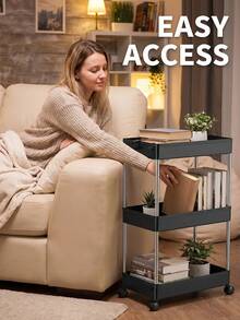 Sleek Rolling Storage Cart With Smooth Wheels For Tiny Corners Slim Storage Cart Organizer For Renters Sturdy Rolling Utility Cart To Use In Narrow Bathroom Mobile Shelving Unit Organziers Storage Kitchen Essentials Storage Room Deocr Bathroom Accesssories Shelves Kitchen Storage Bathroom Storage - Nhiều màu - Xem 9