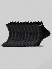 1/5/10/20 Pairs Men's Breathable Casual Mid-Calf Socks, Odor-Resistant & Moisture-Wicking White & Black Socks, Suitable For All Seasons Daily & Office Wear, Size 36-42, Fall Socks - Multicolor - View 4