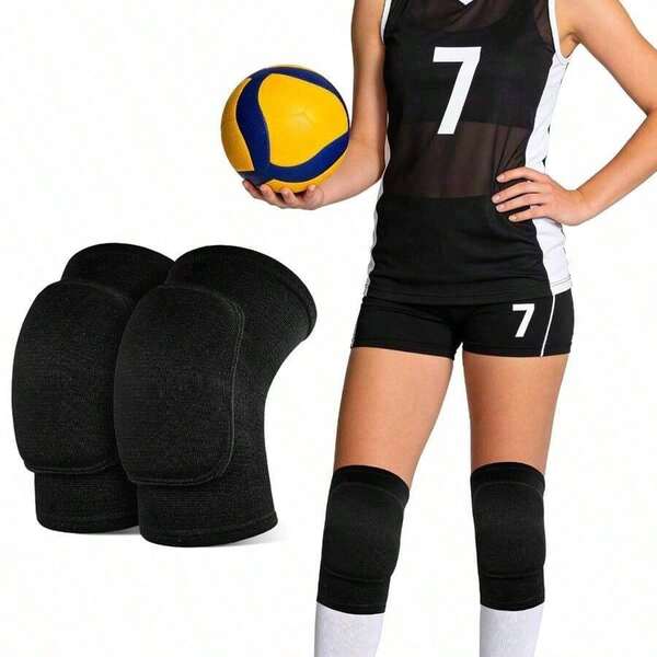 Volleyball Knee Pads 1 Pairs Soft Black Kneepads For Women Youth Girls, For Sports Dance Football Yoga Tennis Running Cycling Workout, Athletic Knee Pads For Volleyball Players (Black, Small)