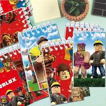 Roblox 10个/套像素风便签本 - 学校及办公礼盒 | 派对礼品批发、生日礼物及办公用品、小礼品袋填充物、办公用品、礼品、装饰品，10种款式 - 家庭活动及派对用品、派对礼品、多件装派对礼品包 - Roblo 男孩 筆記本 - 查看 1