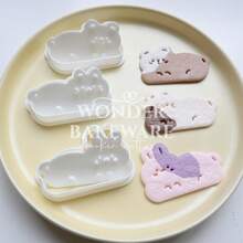 Cartoon Animals Cookie Cutter Animal Cute Cat Rabbit Bear Biscuit Stamp Embossing Tools Cake Decoration Biscuit Mold - White - View 3